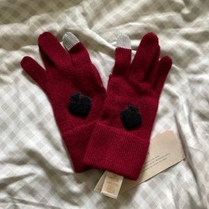 Kate spade marooon grey tech friendly gloves